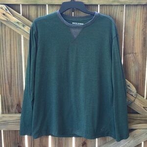 North Hudson Green & Gray Long Sleeve Crew Neck T-Shirt
